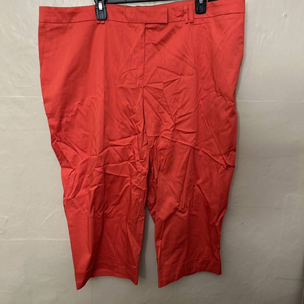 Lot 2 Women's George Dress Capris Pants Coral Blue Flat Front‎ 22W